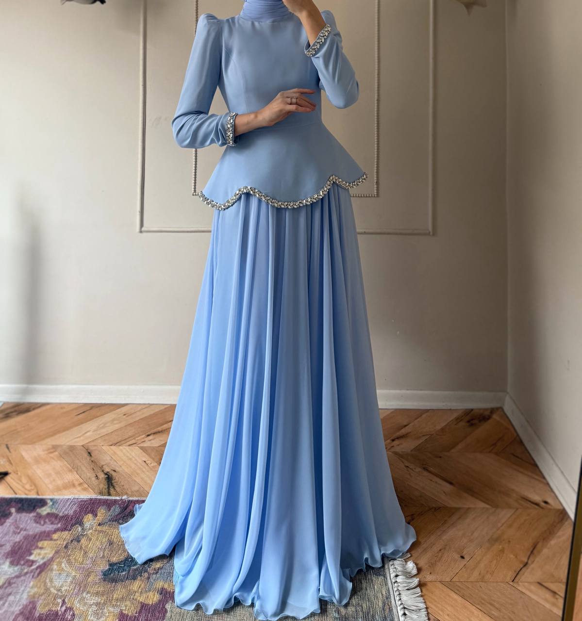 TAŞLI TAKIM BORDO SİYAH BUZ MAVİ